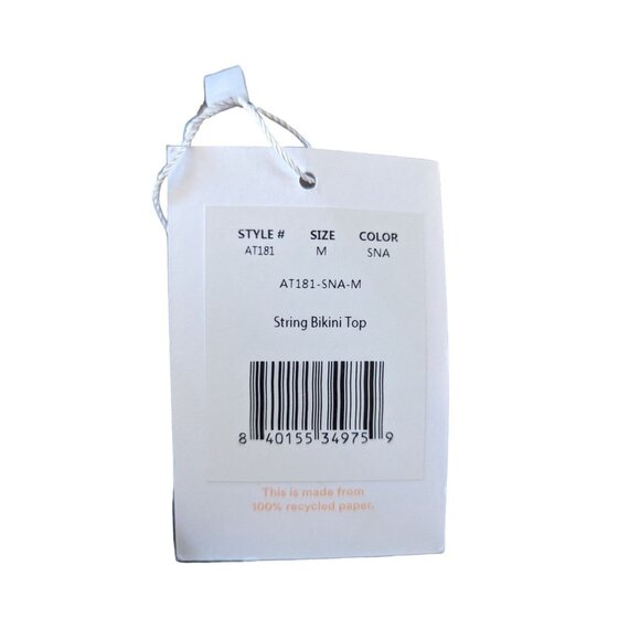 Andie Swim The String Bikini Top Snake Print Black Gray Size Medium - Picture 5 of 8